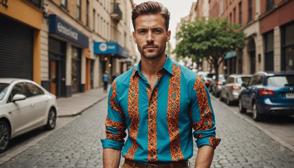 chemise a motif pour homme