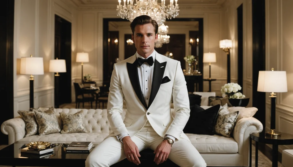 smoking blanc homme